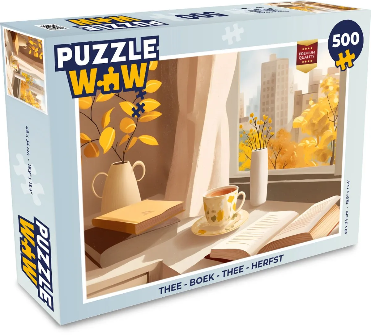 PuzzleWow Thee Herfst Legpuzzel 500 Stuks - Boek