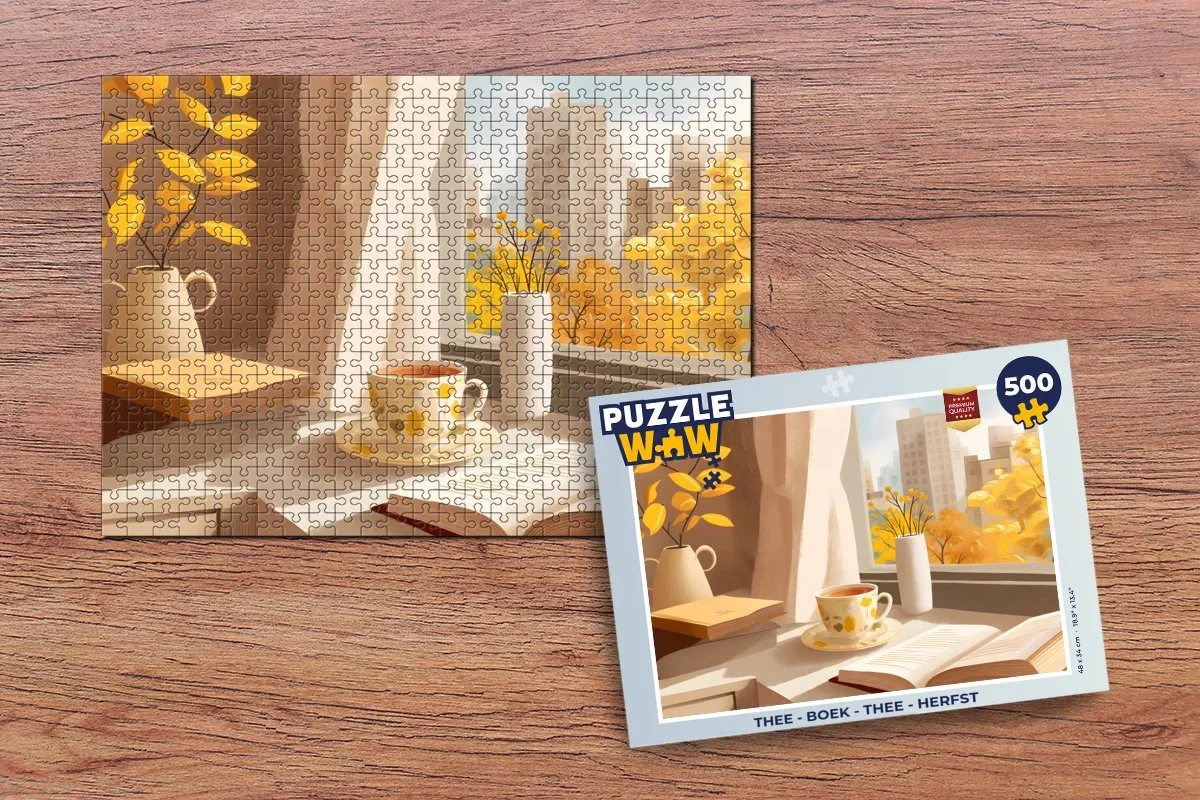 PuzzleWow Thee Herfst Legpuzzel 500 Stuks - Boek