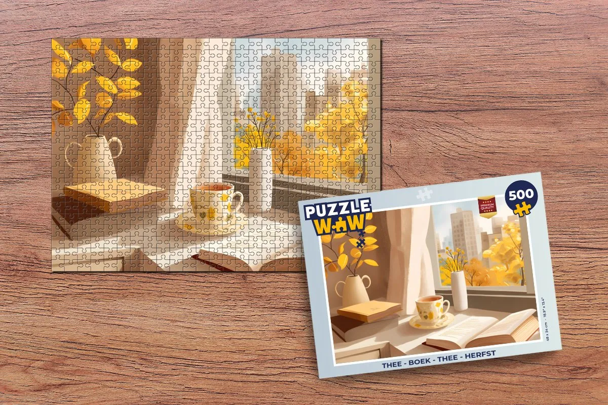 PuzzleWow Thee Herfst Legpuzzel 500 Stuks - Boek