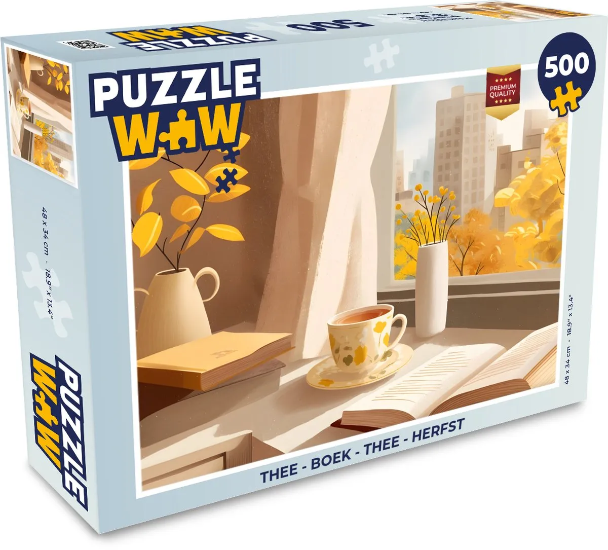 PuzzleWow Thee Herfst Legpuzzel 500 Stuks - Boek