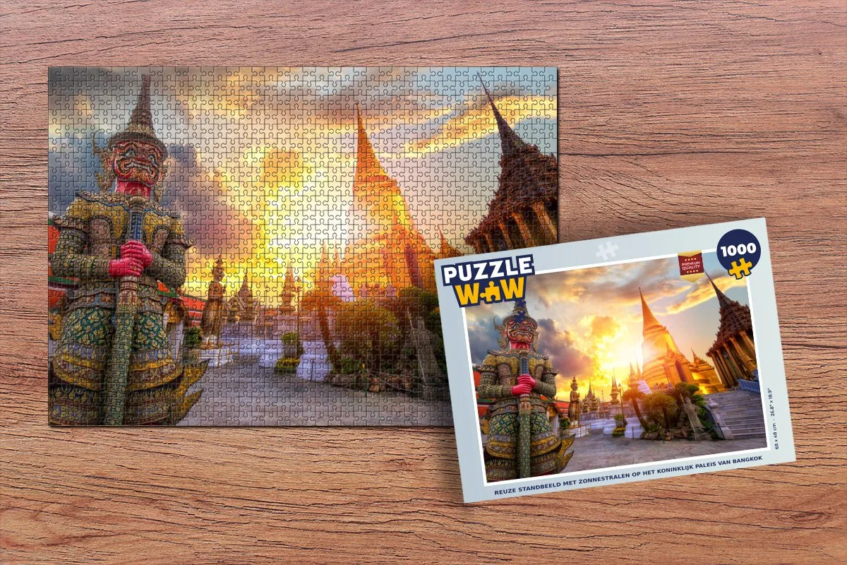 PuzzleWow Thailand Standbeeld Zon Legpuzzel 1000 Stuks - Multicolor