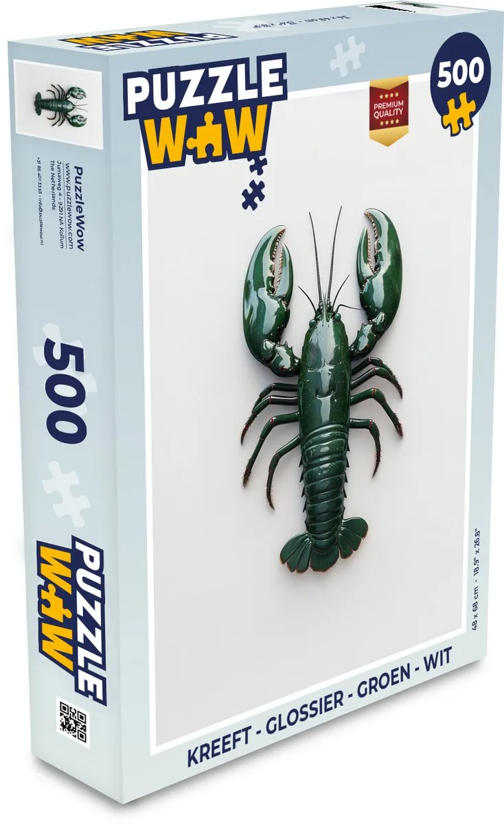 PuzzleWow Kreeft Puzzel 500 Stuks - Groen/Wit