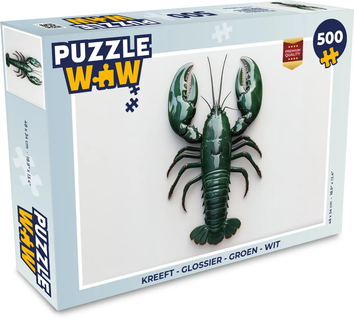 PuzzleWow Kreeft Puzzel 500 Stuks - Groen/Wit