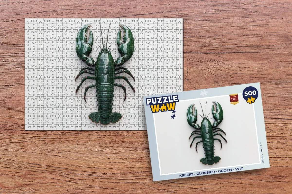 PuzzleWow Kreeft Puzzel 500 Stuks - Groen/Wit