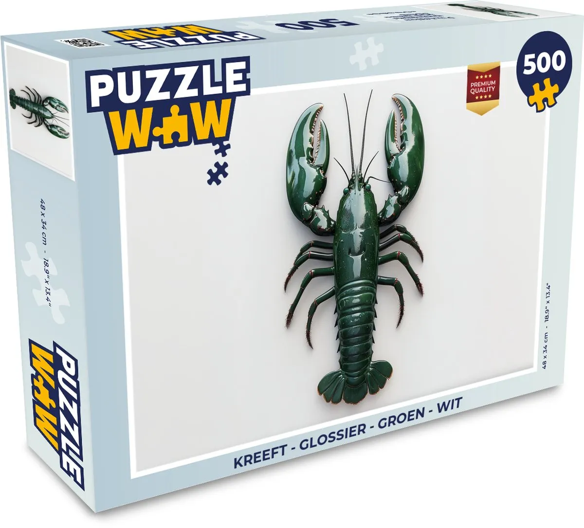 PuzzleWow Kreeft Puzzel 500 Stuks - Groen/Wit