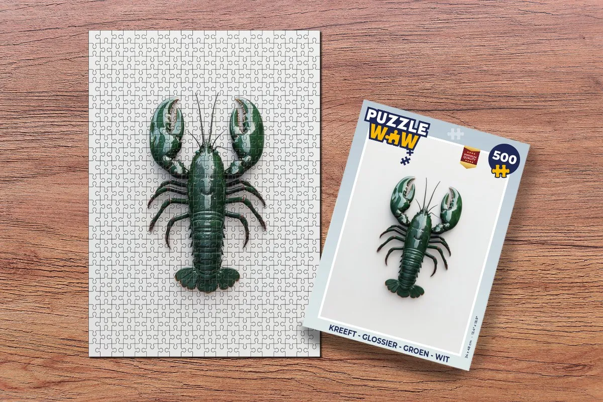 PuzzleWow Kreeft Puzzel 500 Stuks - Groen/Wit