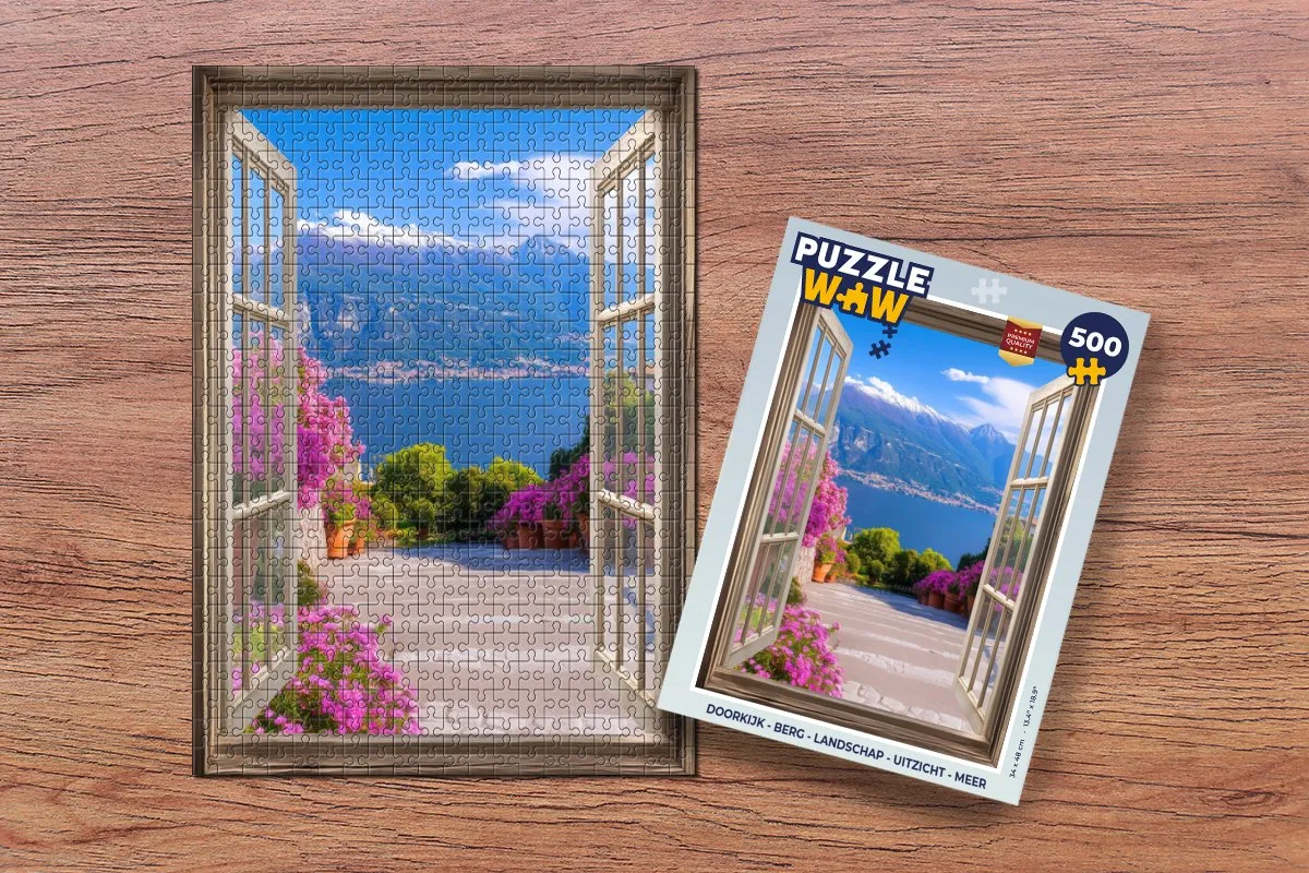 PuzzleWow Berglandschap Legpuzzel 500 Stuks - Blauw