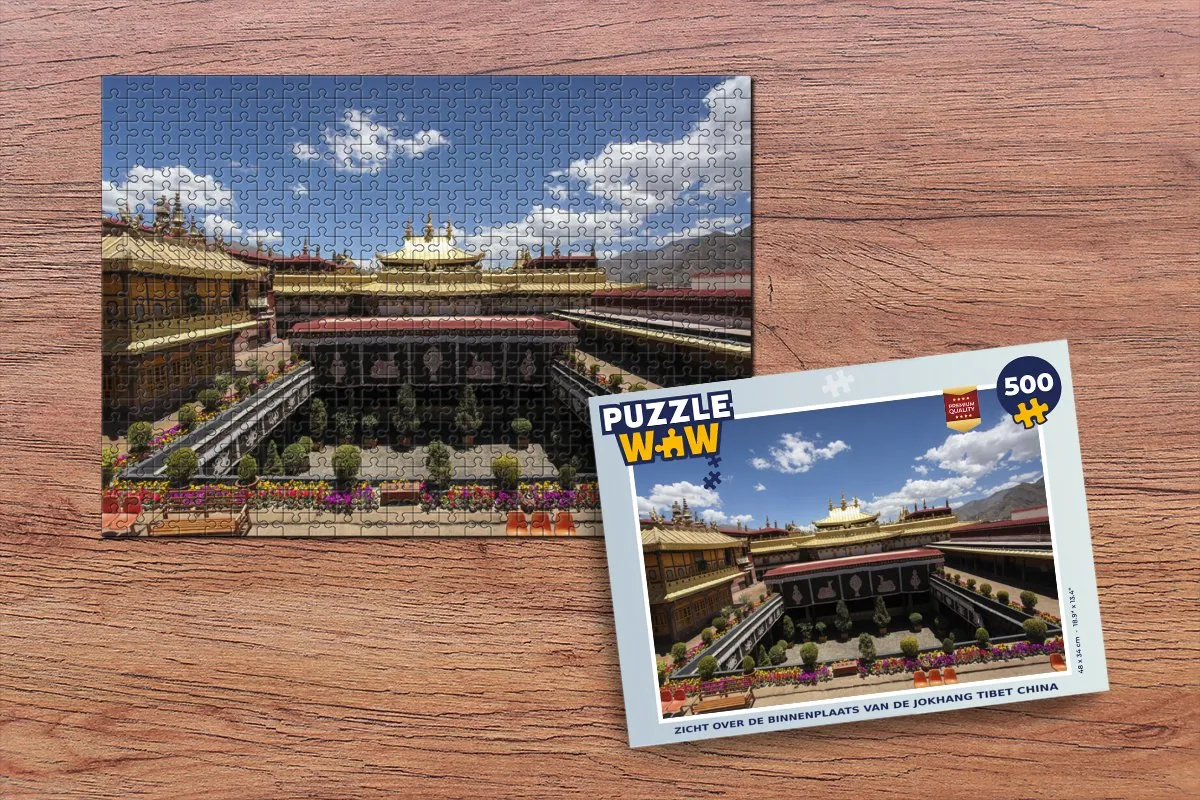 PuzzleWow Legpuzzel Jokhang Tibet China 500 Stuks - Multicolor