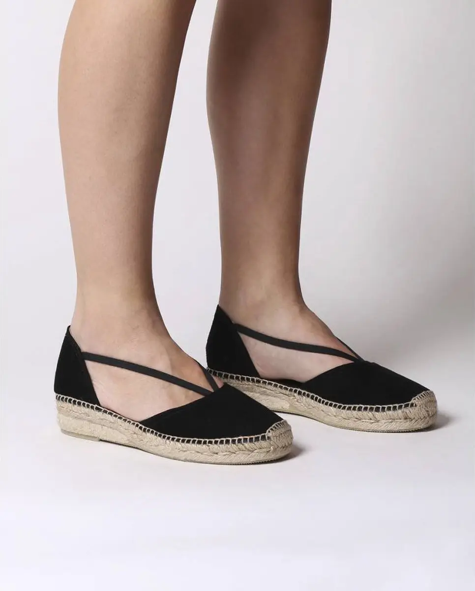 Suède espadrilles voor dames met bandjes