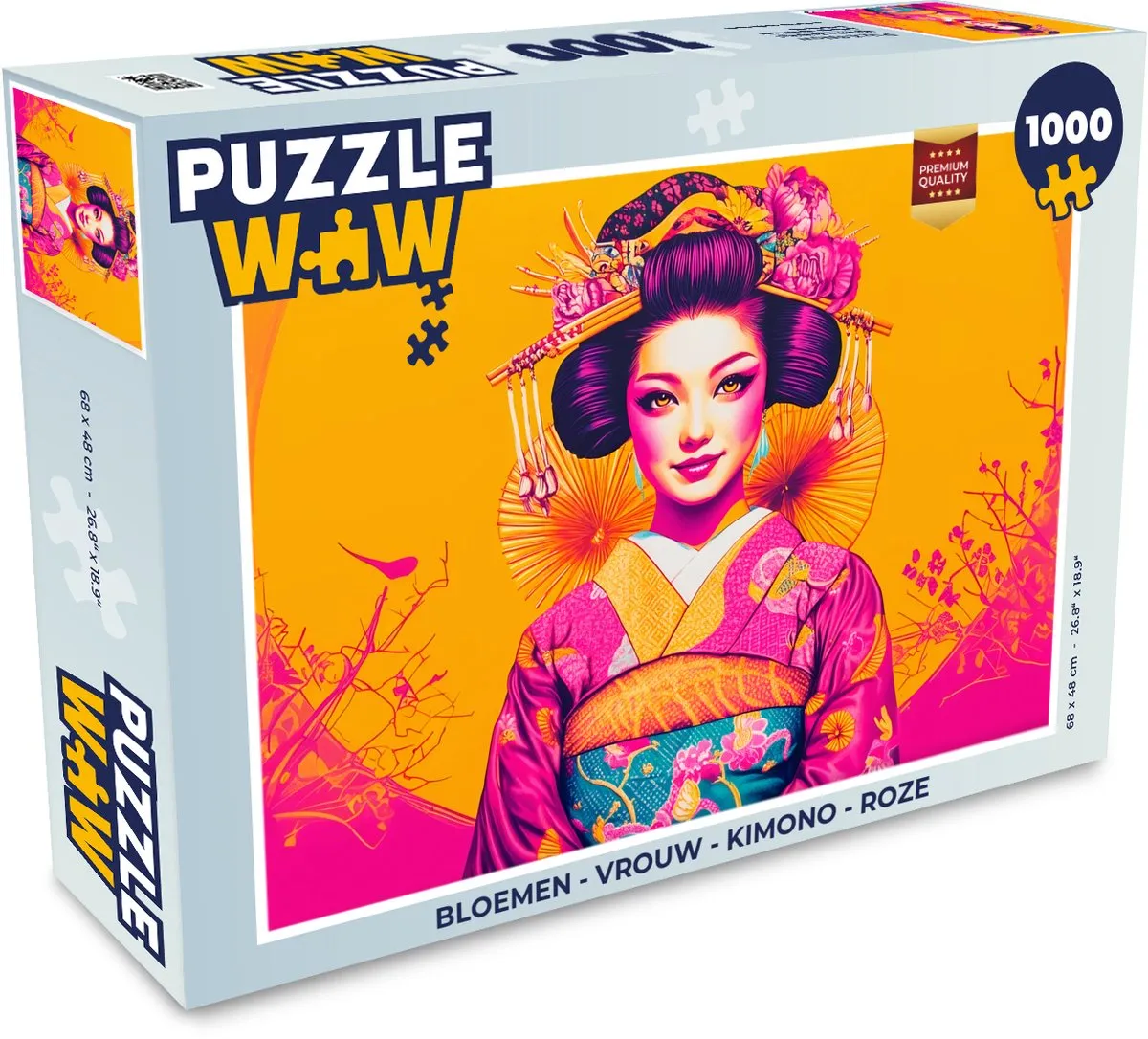 PuzzleWow Bloemen Kimono Legpuzzel 1000 Stuks