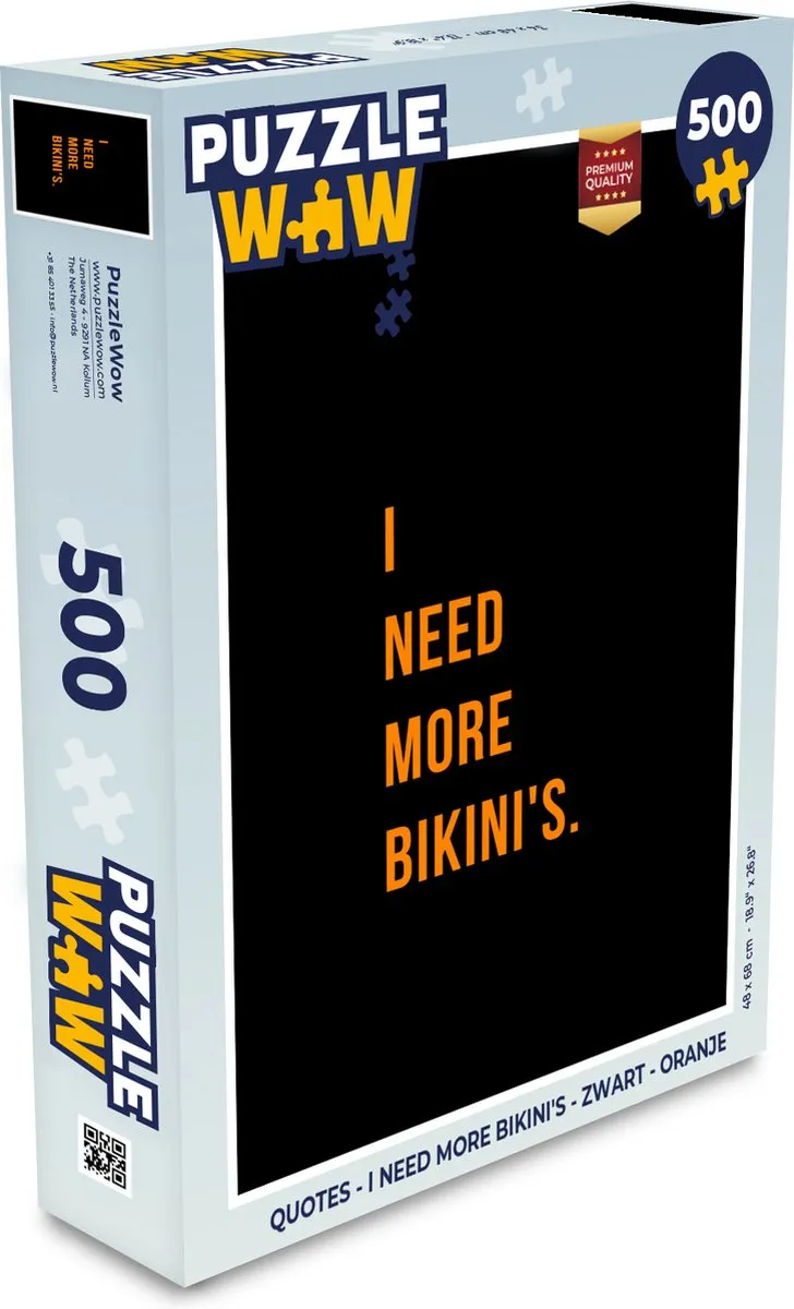 PuzzleWow Quotes I Need More Bikini's Legpuzzel 500 Stuks - Multicolor