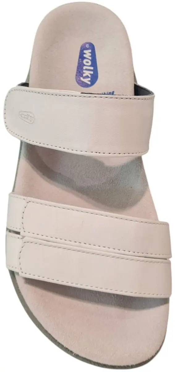 Wolky 0050130 Slides Dames Slippers - Wit Leer