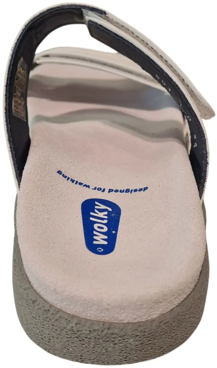 Wolky 0050130 Slides Dames Slippers - Wit Leer