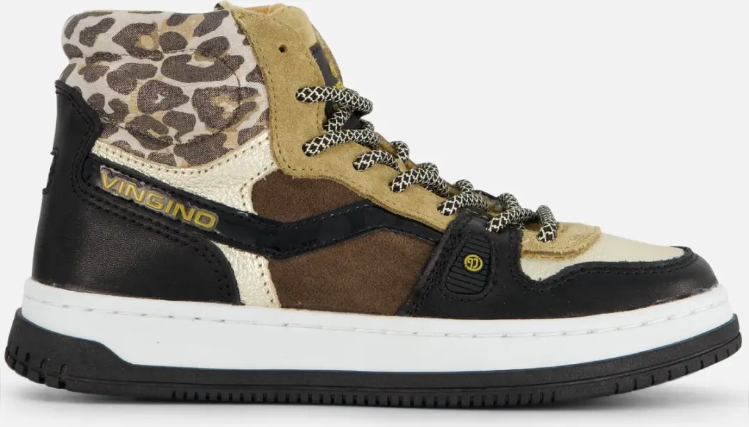 Vingino Maxime Mid Sneakers zwart Leer