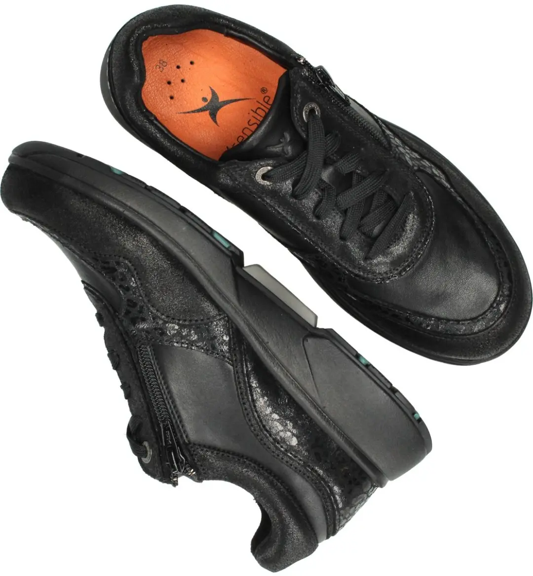 Xsensible Lima Stretchwalker HX Veterschoenen - Zwart - afbeelding 4 van 6
