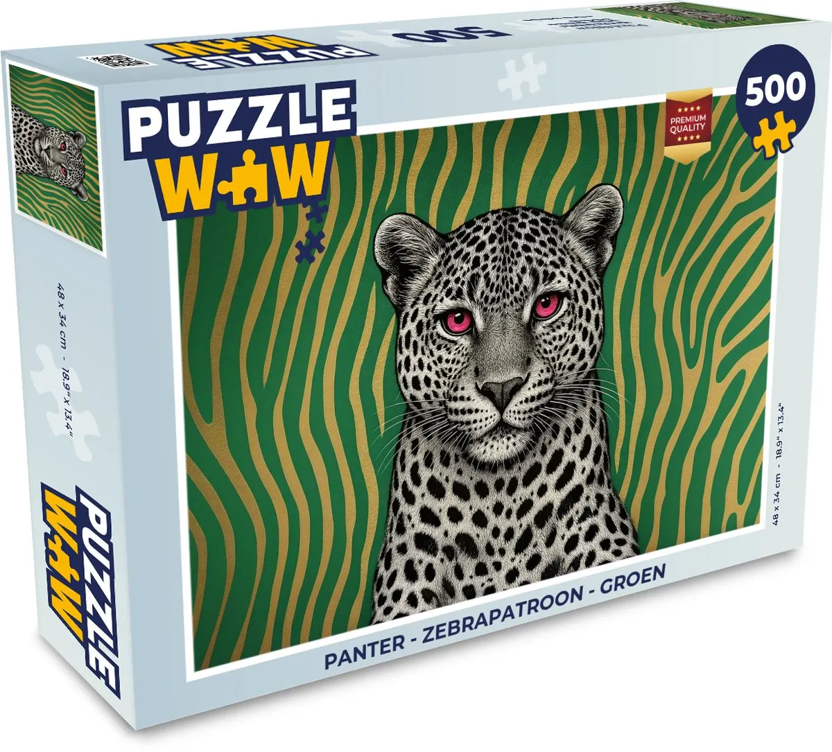 PuzzleWow Panter Zebrapatroon Legpuzzel 500 Stuks