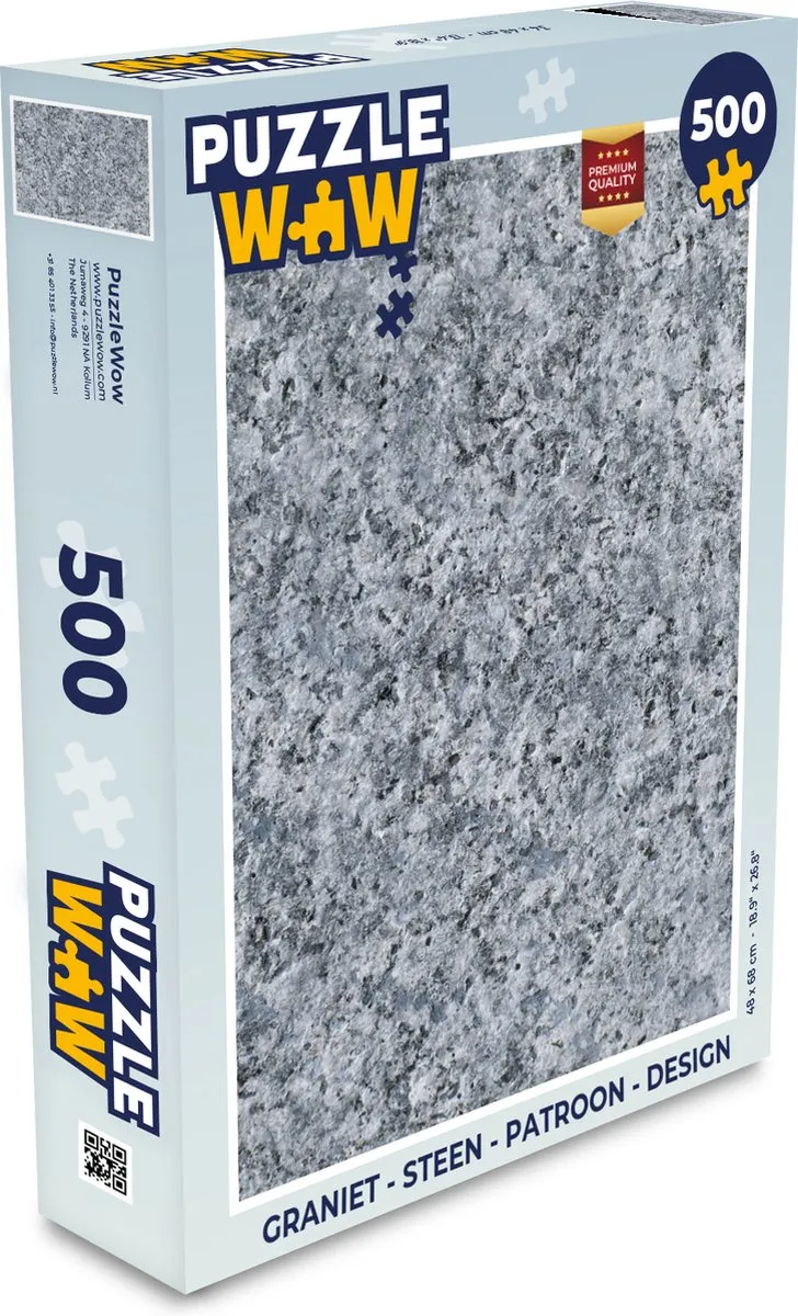 PuzzleWow Graniet Legpuzzel 500 Stuks - Multicolor