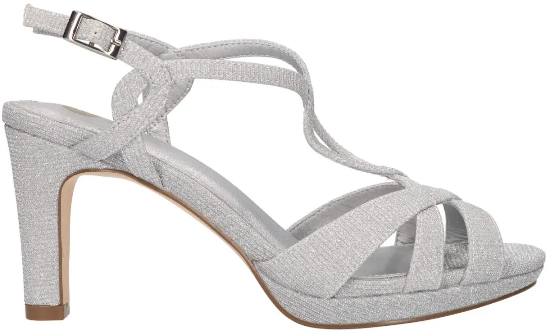 La Strada Sandaal Zilver Glitter Textiel