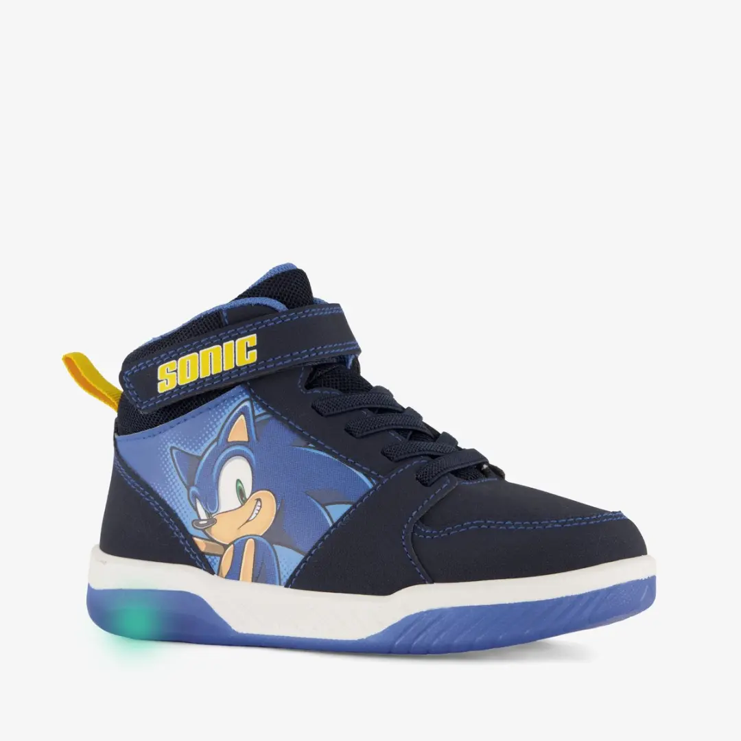 Sonic hoge jongens sneakers met opdruk blauw