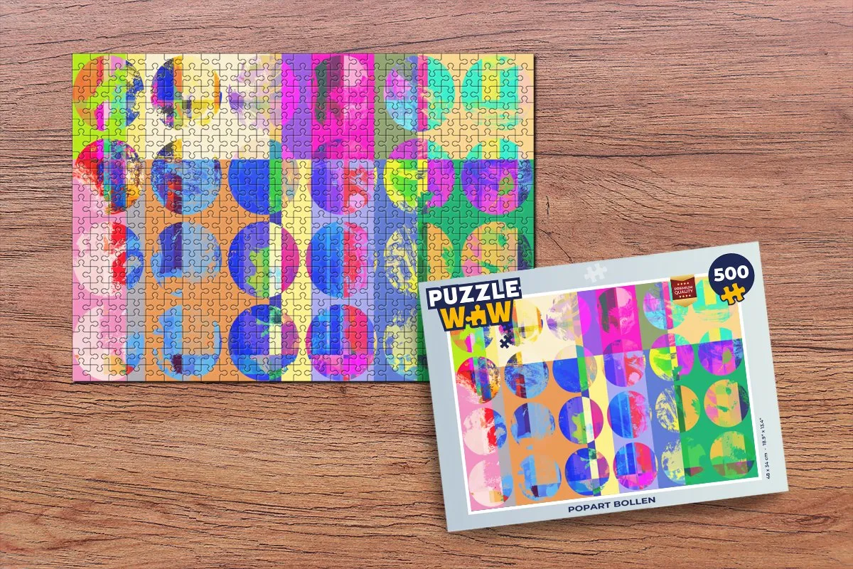 PuzzleWow Puzzel Popart Bollen 500 Stuks - Multicolor