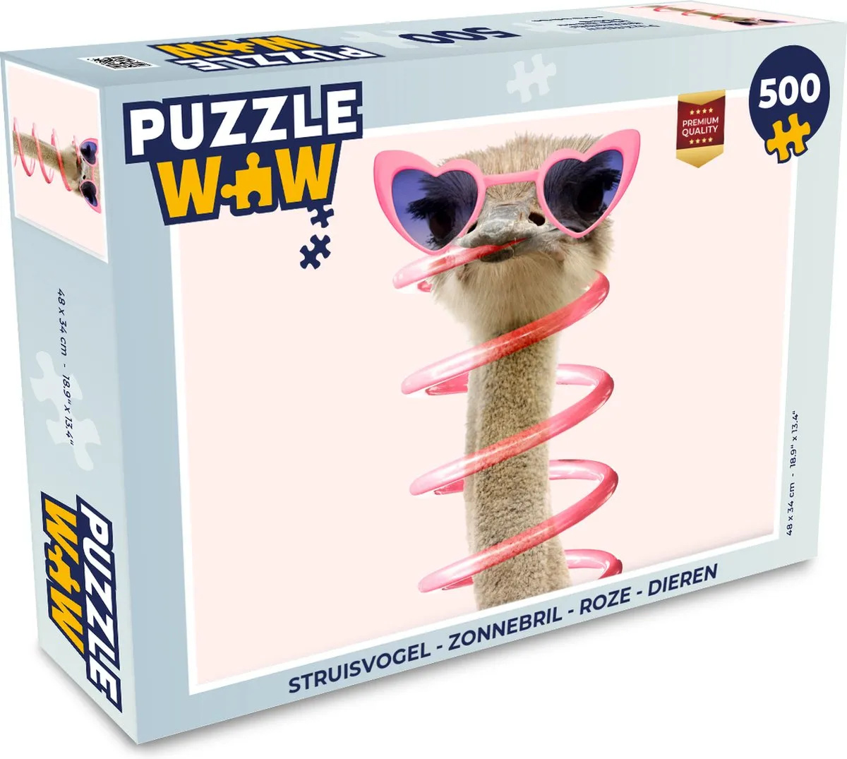 PuzzleWow Struisvogel Zonnebril Legpuzzel 500 Stuks