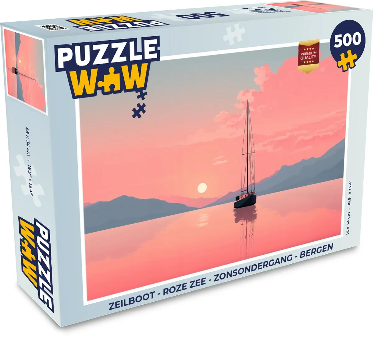 PuzzleWow Zeilboot Legpuzzel 500 Stuks - Roze