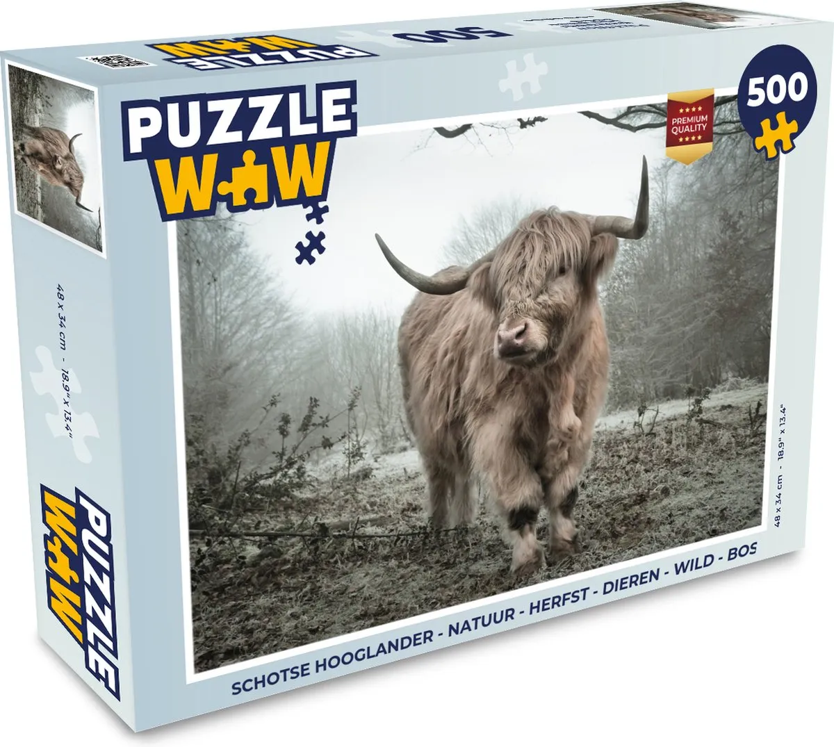 PuzzleWow Schotse Hooglander Legpuzzel 500 Stuks - Multicolor