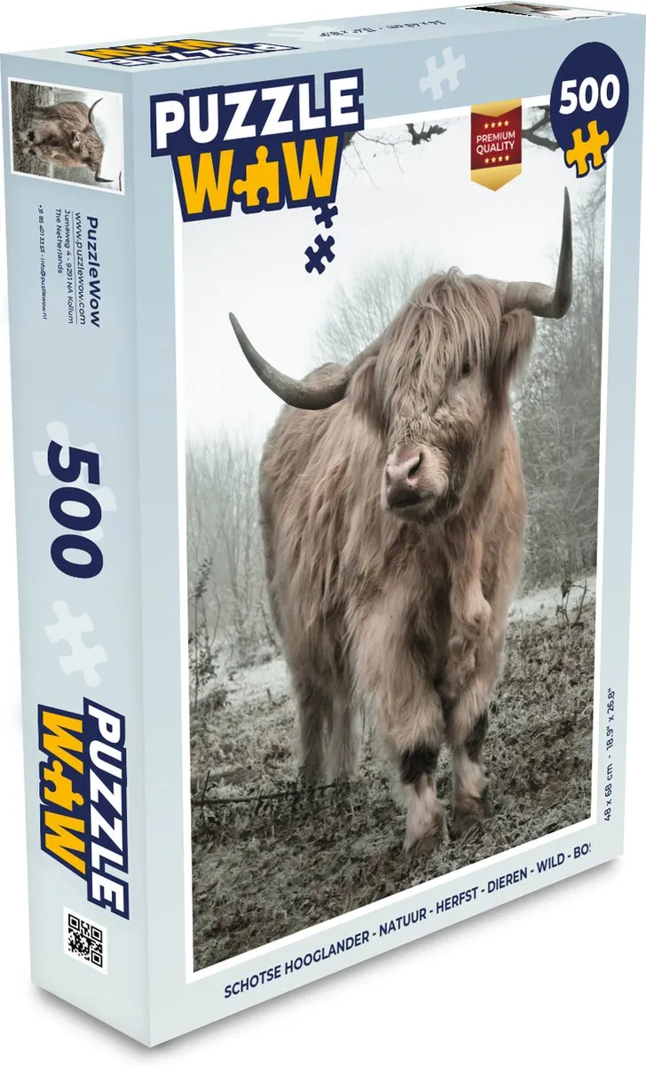 PuzzleWow Schotse Hooglander Legpuzzel 500 Stuks - Multicolor
