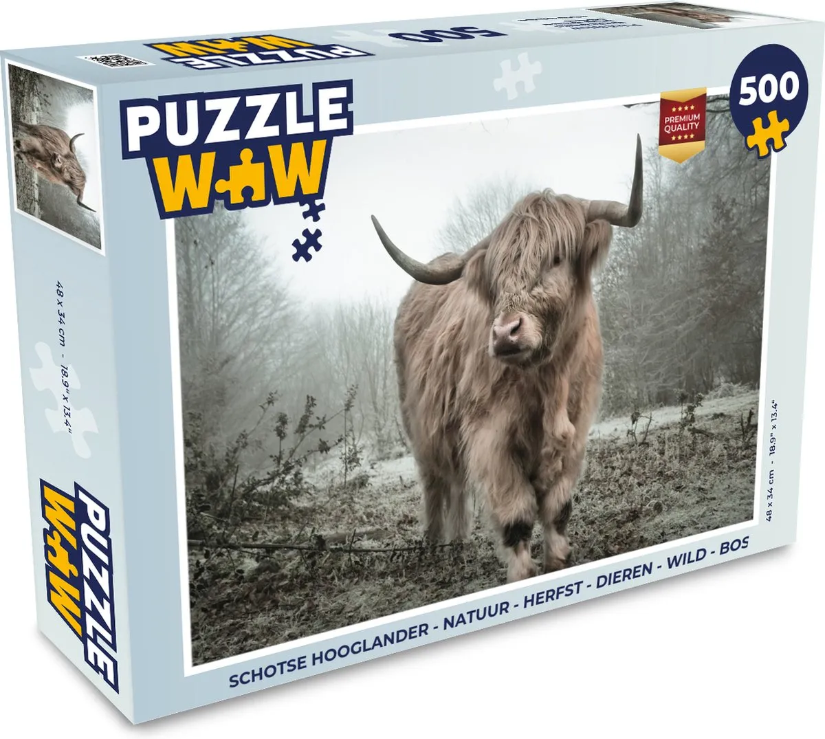 PuzzleWow Schotse Hooglander Legpuzzel 500 Stuks - Multicolor