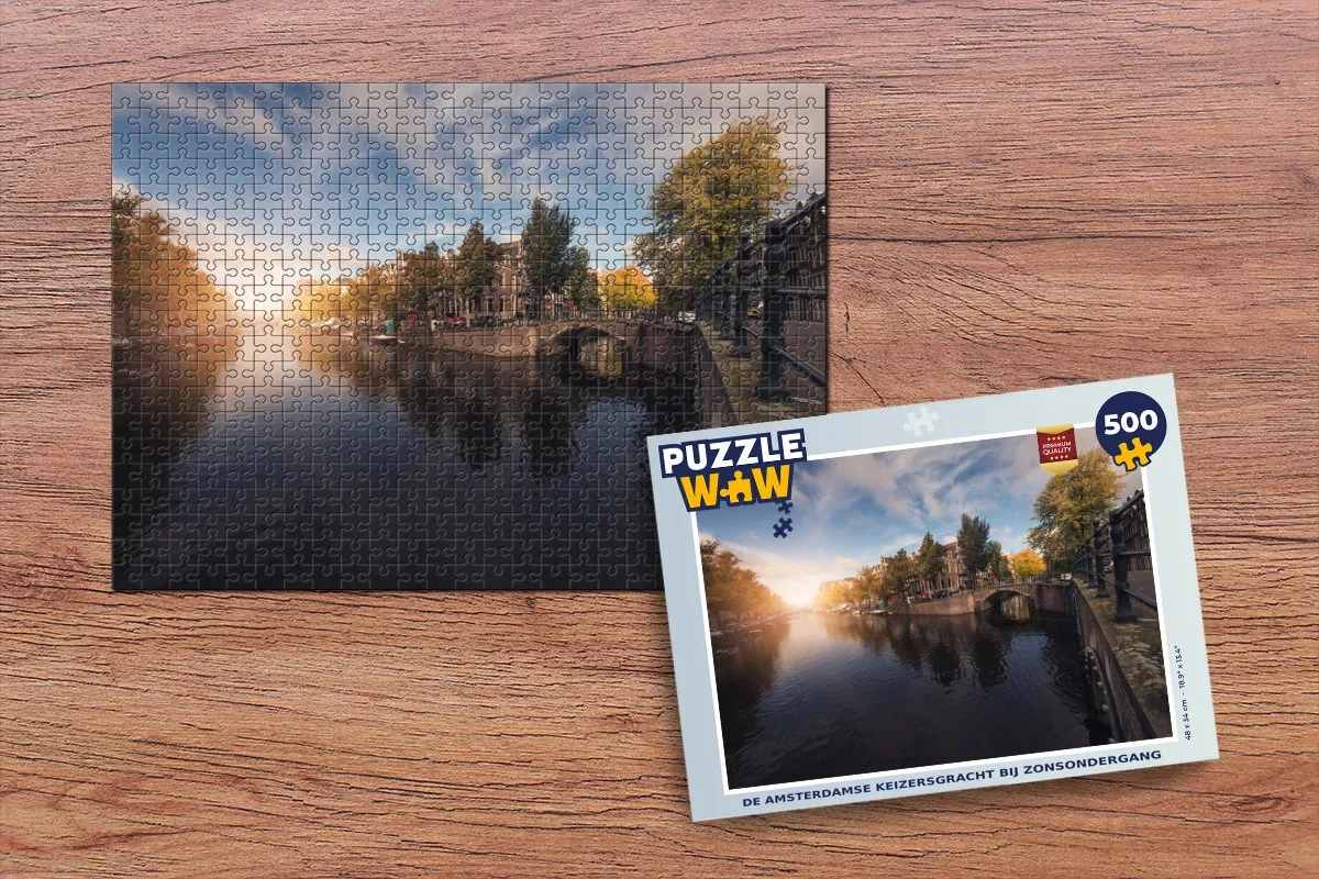PuzzleWow Legpuzzel De Amsterdamse Keizersgracht 500 Stuks - Multicolor