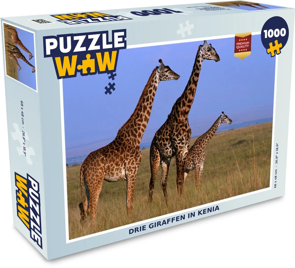 PuzzleWow Legpuzzel Drie giraffen in Kenia 1000 Stuks