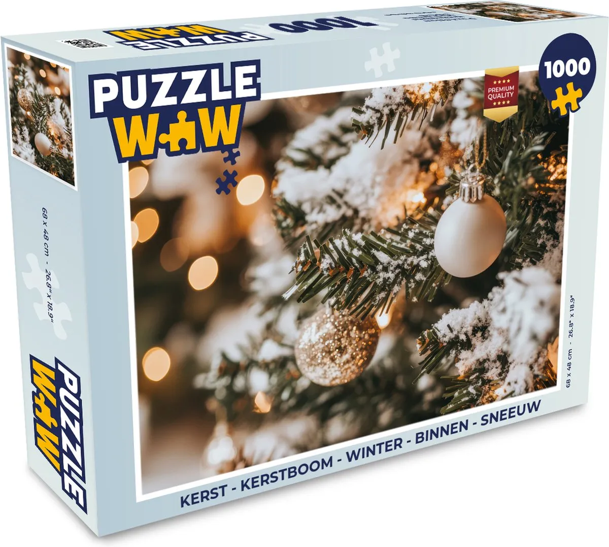 PuzzleWow Kerstpuzzel 1000 Stuks - Kerstboom & Sneeuw