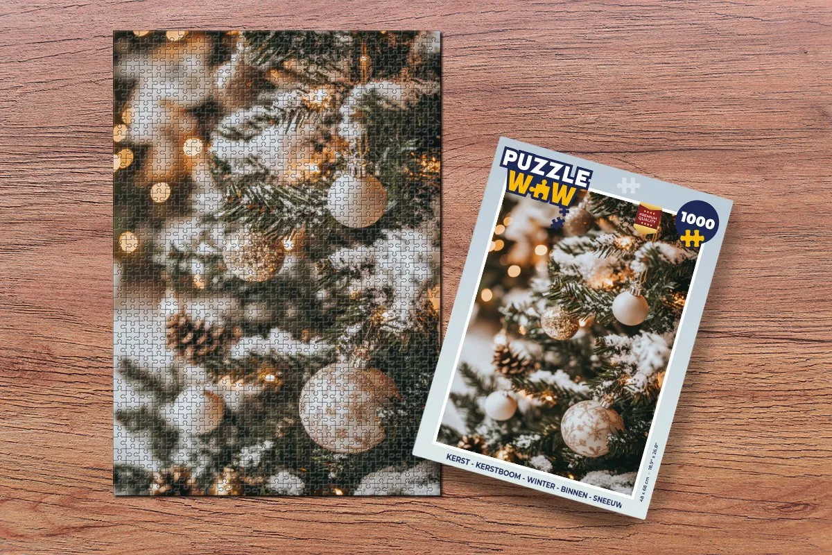 PuzzleWow Kerstpuzzel 1000 Stuks - Kerstboom & Sneeuw