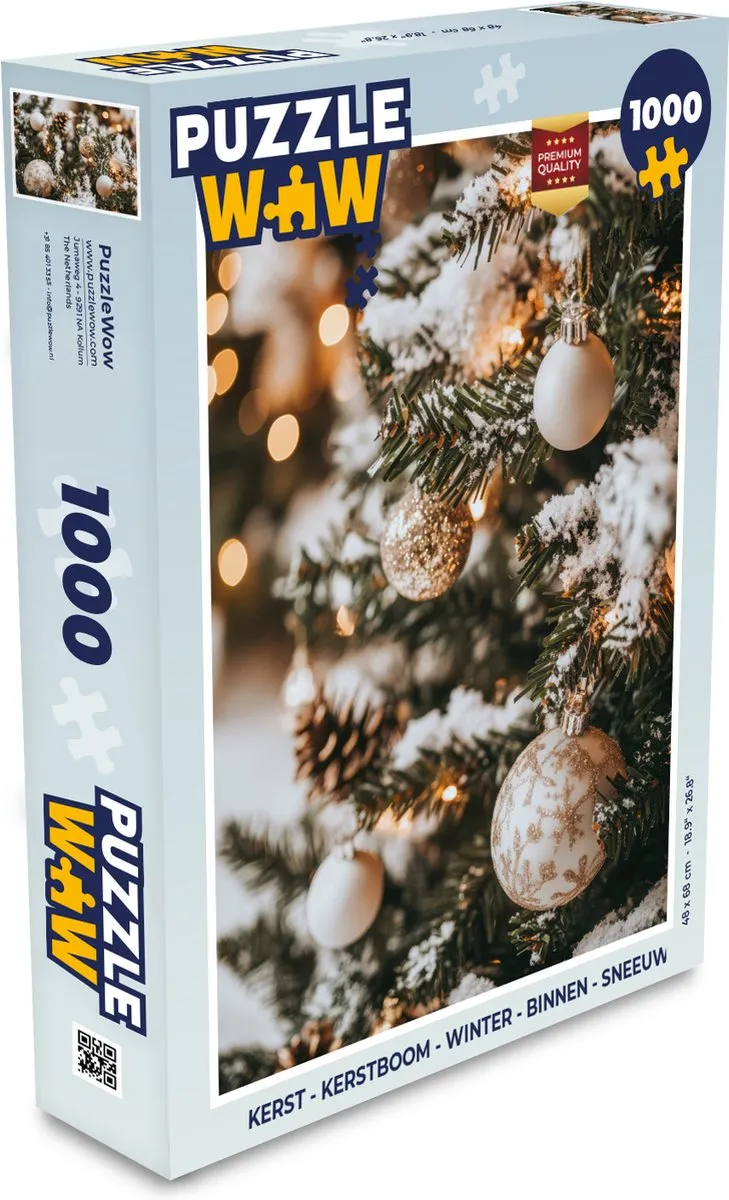 PuzzleWow Kerstpuzzel 1000 Stuks - Kerstboom & Sneeuw