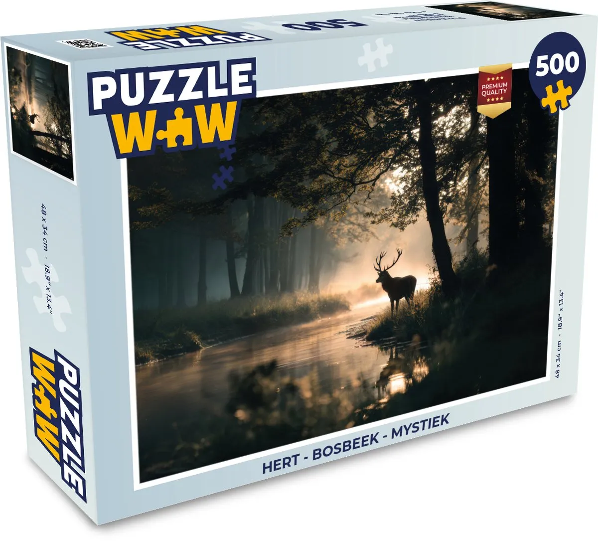 PuzzleWow Hert - Bosbeek - Mystiek Puzzel 1000 Stuks