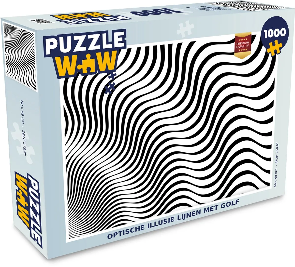 PuzzleWow Optische Illusie Lijnen Golf Legpuzzel 1000 Stuks
