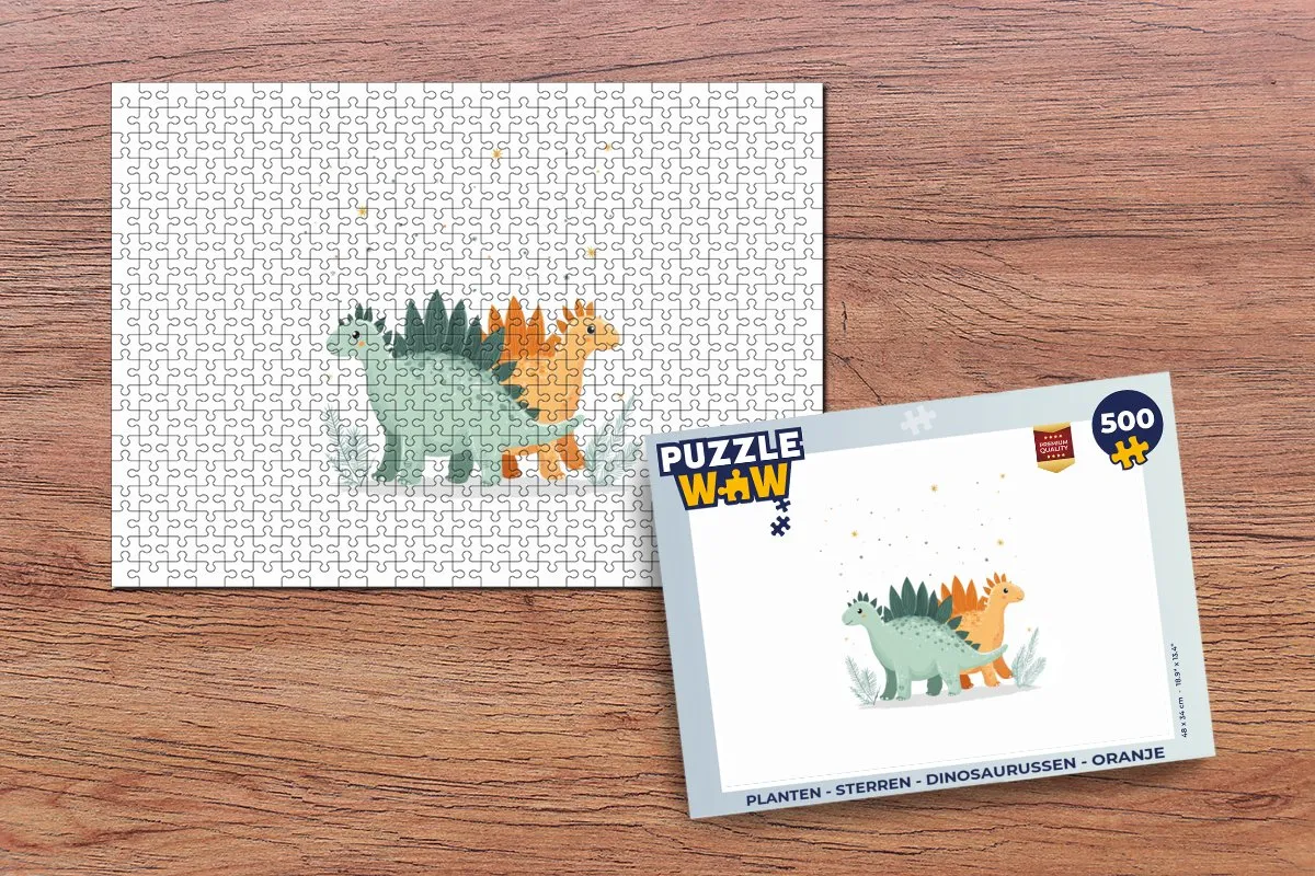 PuzzleWow Legpuzzel 500 Stuks - Planten Sterren Dinosaurussen