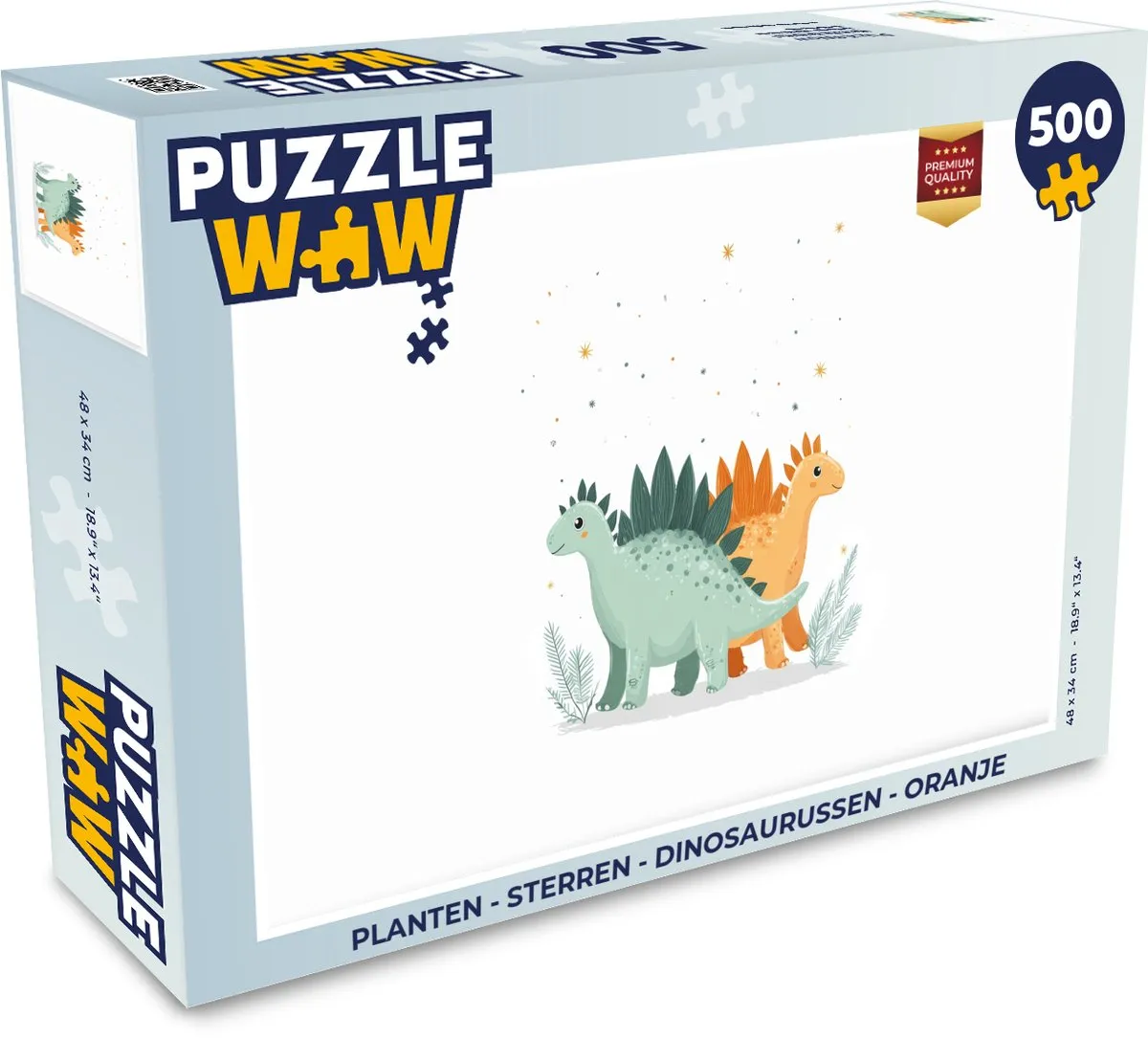 PuzzleWow Legpuzzel 500 Stuks - Planten Sterren Dinosaurussen
