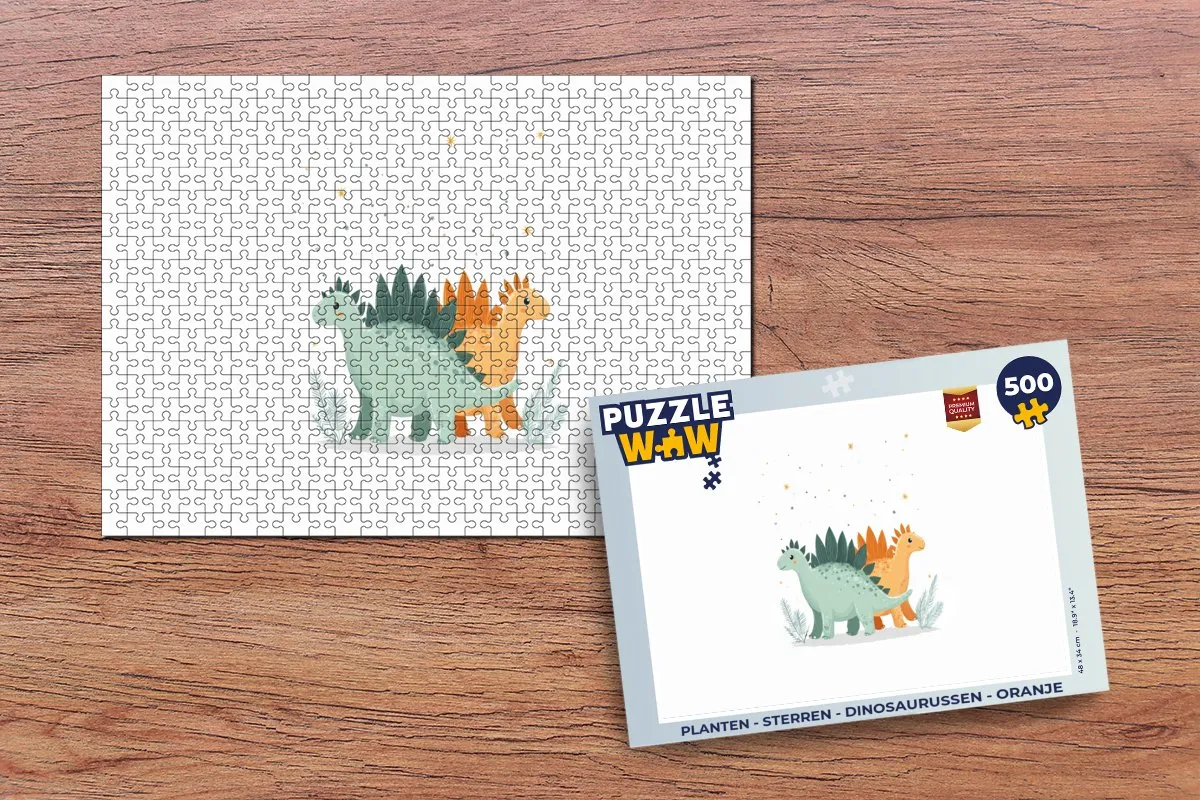 PuzzleWow Legpuzzel 500 Stuks - Planten Sterren Dinosaurussen