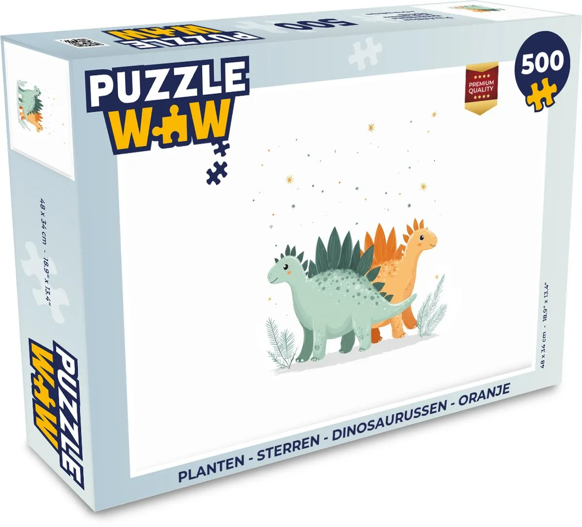 PuzzleWow Legpuzzel 500 Stuks - Planten Sterren Dinosaurussen
