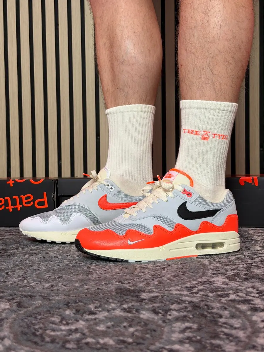 Nike Air Max 1 Patta Waves 'White Hyper Crimson' 42.5 - afbeelding 6 van 6