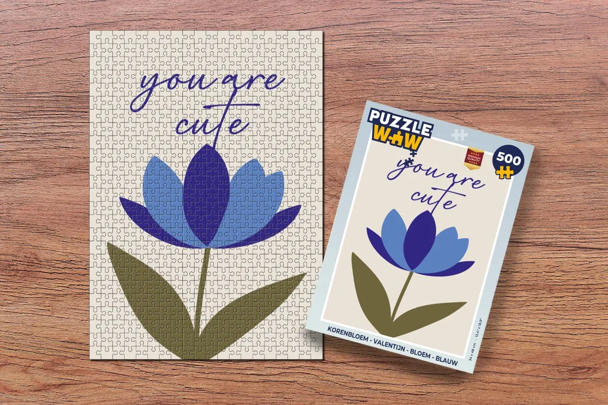 PuzzleWow Korenbloem Legpuzzel 500 Stuks - Blauw