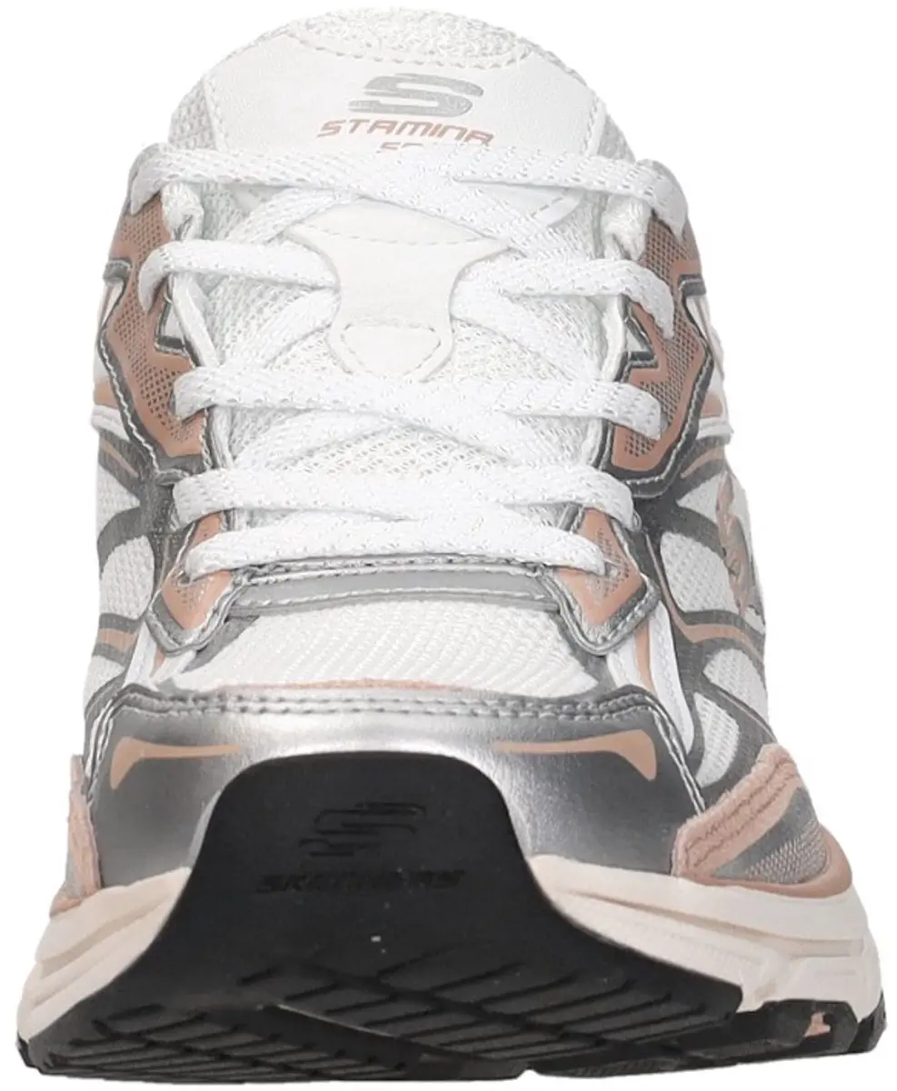 Skechers Stamina Sport Dames Instappers - Zilver/Wit/Roz - afbeelding 6 van 6