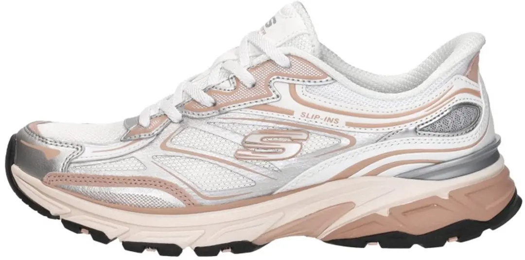 Skechers Stamina Sport Dames Instappers - Zilver/Wit/Roz - afbeelding 2 van 6