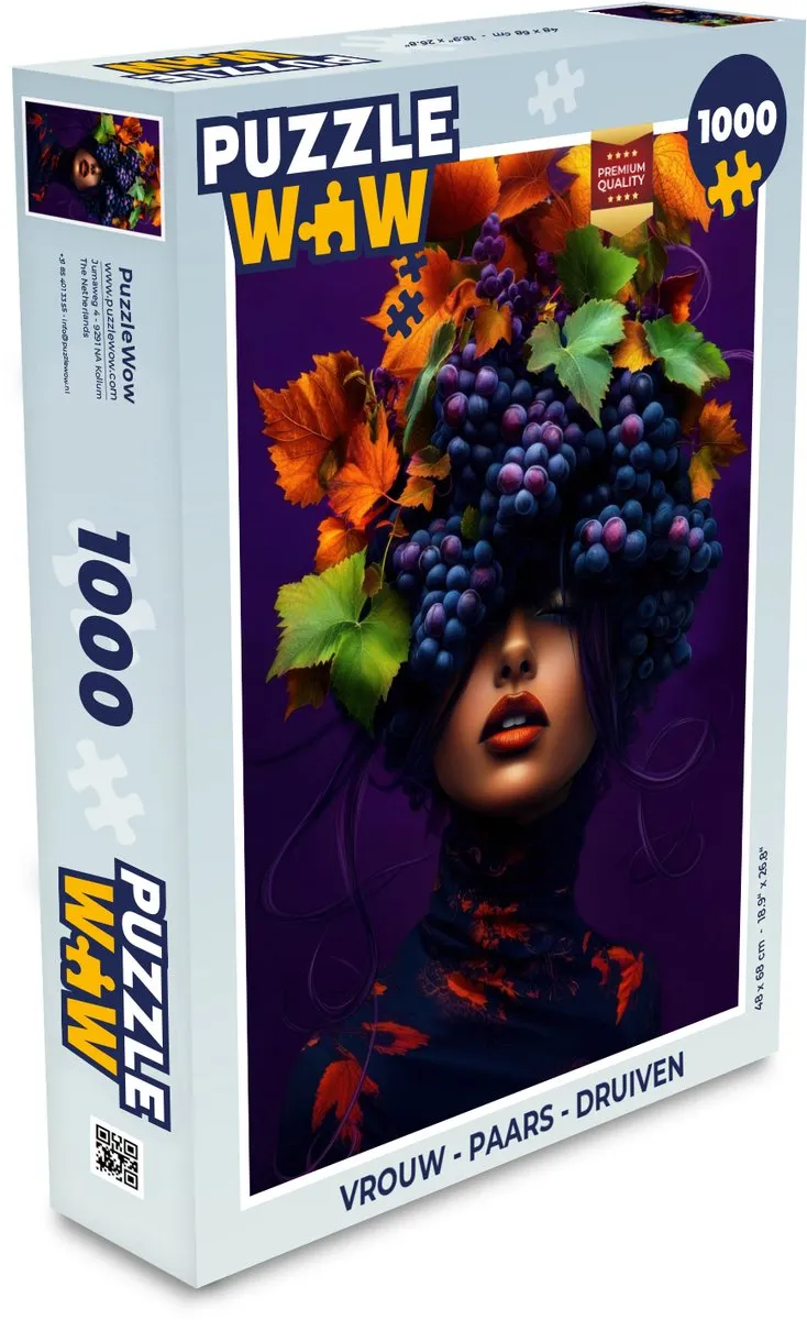 PuzzleWow Legpuzzel 1000 Stuks - Druiven Paars