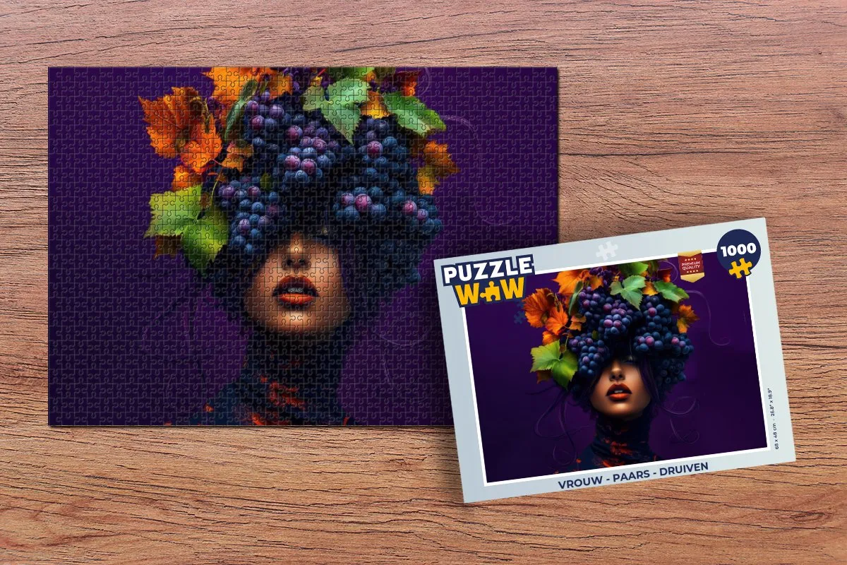 PuzzleWow Legpuzzel 1000 Stuks - Druiven Paars