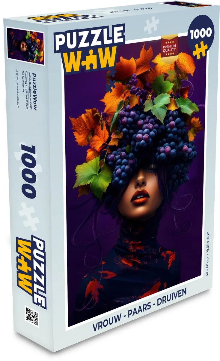PuzzleWow Legpuzzel 1000 Stuks - Druiven Paars