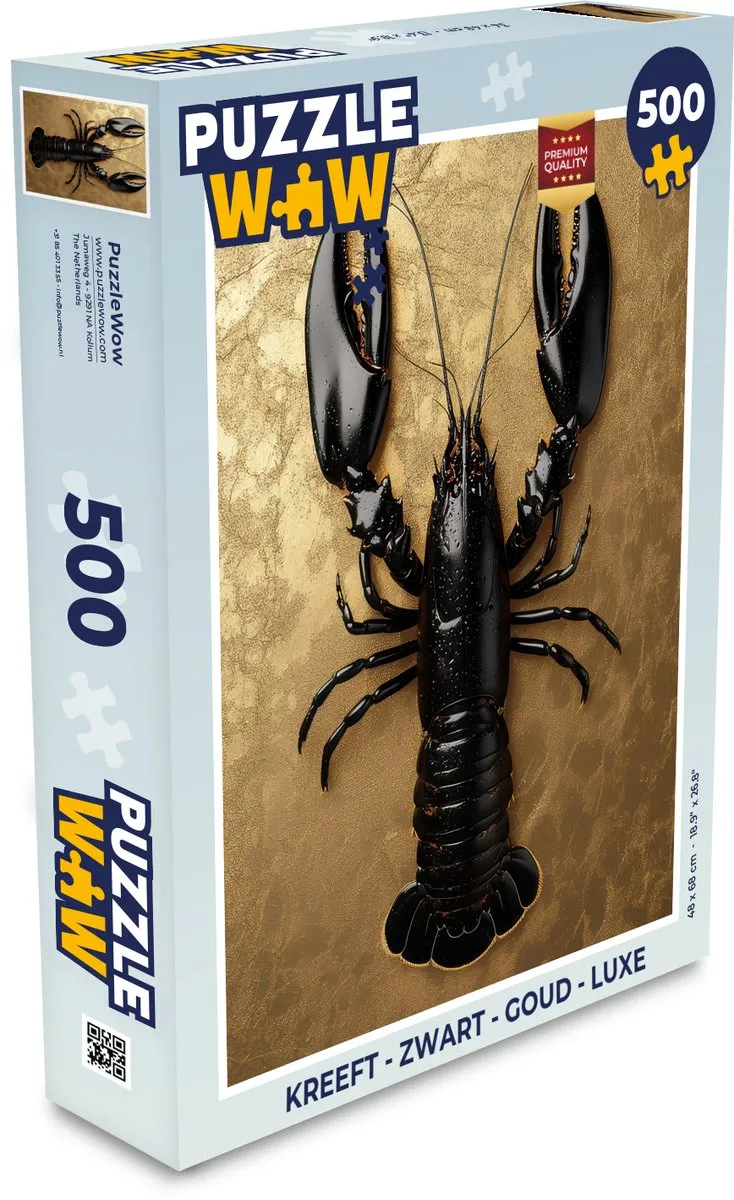 PuzzleWow Kreeft Puzzel 500 Stuks - Zwart/Goud