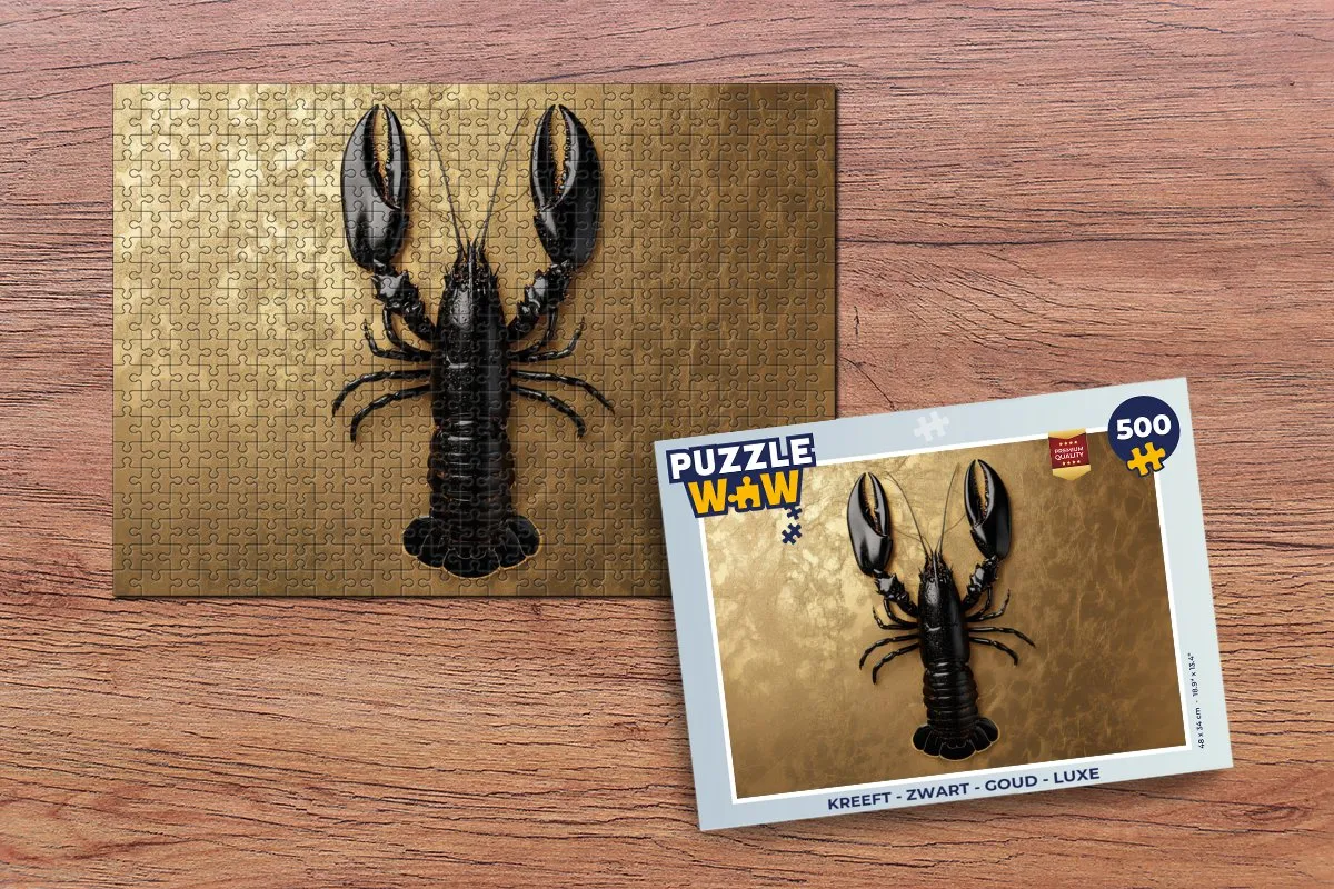 PuzzleWow Kreeft Puzzel 500 Stuks - Zwart/Goud