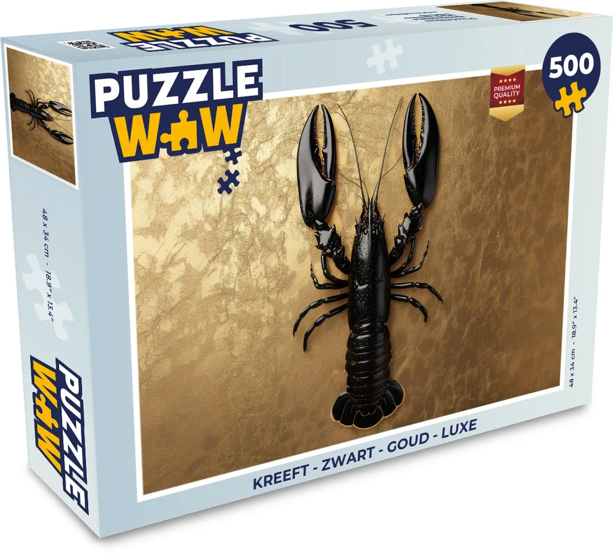 PuzzleWow Kreeft Puzzel 500 Stuks - Zwart/Goud
